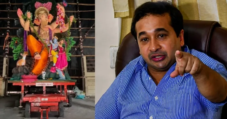 गणेश जी की प्रतिमा पर अंडे फेंके जाने की घटना का नितेश राणे ने किया कड़ा विरोध