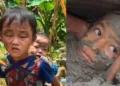 बहन को पीठ पर उठाए माता-पिता को खोज रहा बच्चा और मलबे से जिंदा निकली बच्ची।