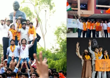 दिल्ली विश्वविद्यालय में लहराया एबीवीपी का परचम