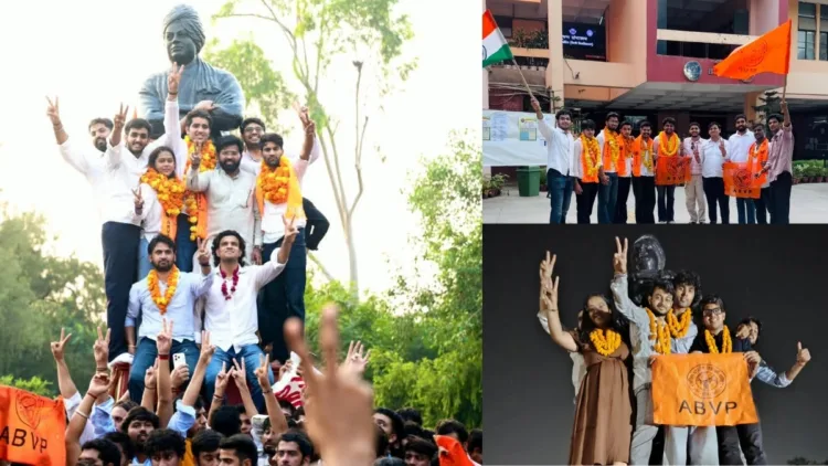 दिल्ली विश्वविद्यालय में लहराया एबीवीपी का परचम