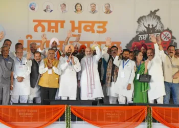 Amit Shah Jalandhar Drug Free Punjab Rally Sunil Jakhar Devi Talab Mandir Panchjanya