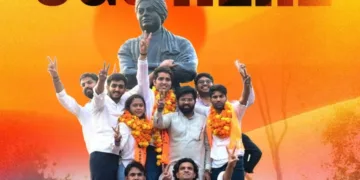 दिल्ली विश्वविद्यालय छात्रसंघ चुनाव में एबीवीपी ने अध्यक्ष, सचिव और संयुक्त सचिव पद पर जीत हासिल की।