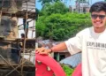 भगवान राम की प्रतिमा का निर्माण कार्य रुकवाया गया था। दाएं पीड़ित हिंदू देबाशीष रॉय।