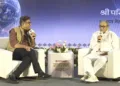 पाञ्चजन्य के संपादक श्री हितेश शंकर जी और श्री परिंदु भगत (काकू भाई)- भाजपा नेता एवं प्रख्यात चार्टर्ड अकाउंटेंट