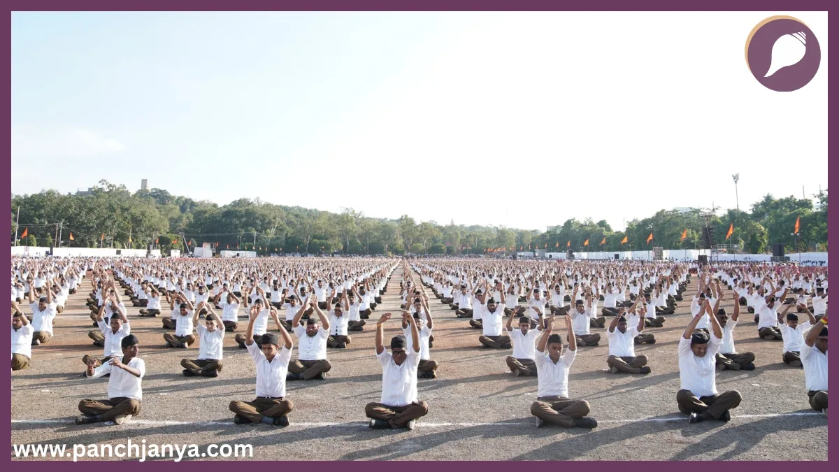 RSS Centenary Bhopal Swayamsevak Ekagrikaran Dattatreya Hosabale Lal Parade Ground Panchjanya