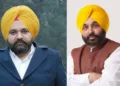 ओएसडी राजबीर घुमान (बाएं) और मुख्यमंत्री भगवंत मान।