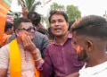 नंदीग्राम में जीत का जश्न मनाते भाजपा के कार्यकर्ता