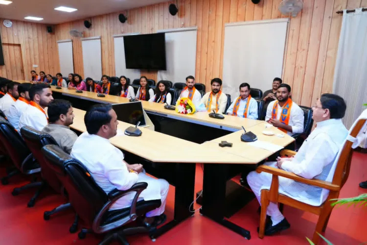 CM Pushkar Singh Dhami Meets ABVP Newly Elected Office Bearers Dehradun Panchjanya