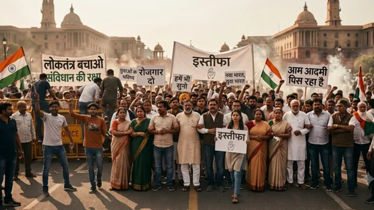प्रदर्शन का सांकेतिक चित्र (एआई द्वारा निर्मित)