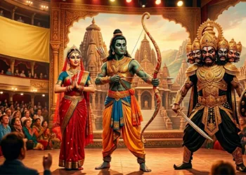 रामलीला का मंचन (चित्र-एआई द्वारा निर्मित)