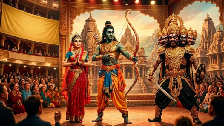 रामलीला का मंचन (चित्र-एआई द्वारा निर्मित)