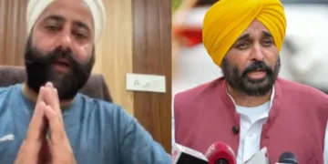 विधायक सुखबीर सिंह माइसरखाना (बाएं) और मुख्यमंत्री भगवंत सिंह मान।